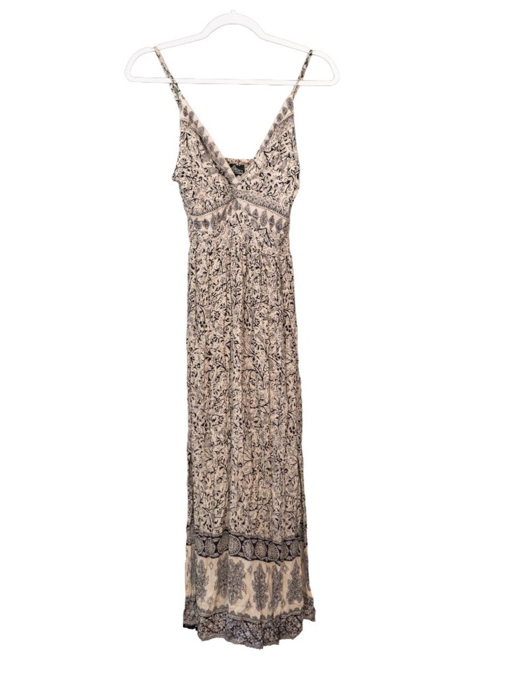 Angie Navy and Cream Ivory Keyhole Maxi Sundress - Tag Large (Runs Small)